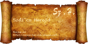 Szűcs Herold névjegykártya