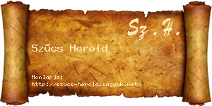 Szűcs Herold névjegykártya